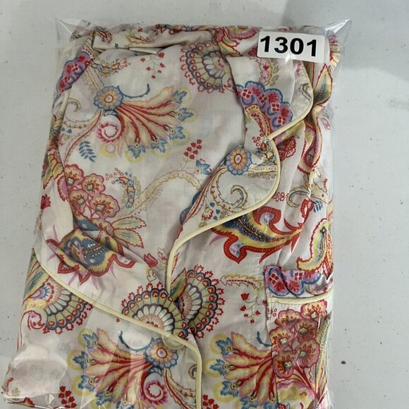 BedHead Anthropologie Women 8 Paisley PJ Set Cropped Comfy Lounge Quiet Luxury - Picture 16 of 16